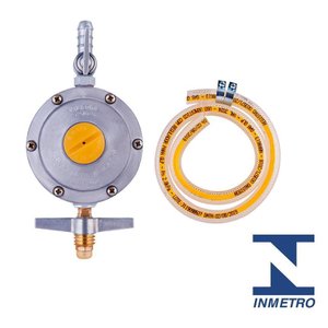 Registro Regulador Válvula de Gás 2 Kg/h com Mangueira 120cm