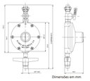 Ver imagem 5 de Registro Regulador Válvula de Gás 2 Kg/h com Mangueira 120cm