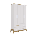 Ver imagem 1 de Armário Infantil Guti Retrô 4 Portas Liso Branco Amêndoa