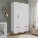 Ver imagem 2 de Armário Infantil Guti Retrô 4 Portas Liso Branco Amêndoa