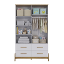 Ver imagem 3 de Armário Infantil Guti Retrô 4 Portas Liso Branco Amêndoa