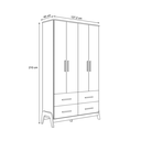 Ver imagem 5 de Armário Infantil Guti Retrô 4 Portas Liso Branco Amêndoa