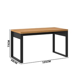 Mesa Escritório Industrial Freijó Preto Pradel - 4