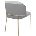 Ver imagem 6 de Cadeira Aurora Linho Cinza Couro Cinza Metal Champanhe
