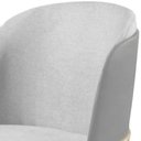 Ver imagem 4 de Cadeira Aurora Linho Cinza Couro Cinza Metal Champanhe