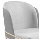 Ver imagem 5 de Cadeira Aurora Linho Cinza Couro Cinza Metal Champanhe