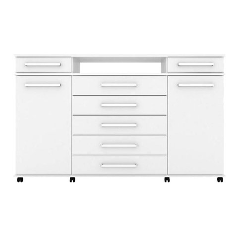 Cômoda Solteiro London C/ 2 Portas e 7 Gavetas Branco - Demóbile