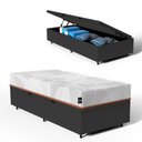 Ver imagem 3 de Cama Box Baú com Colchão Ortopédico de Espuma D33 a Vácuo Sonno Full - Lucas Home - Solteiro