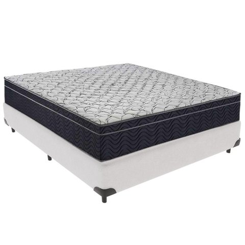 Cama Box Branco e Colchão Airtech 150 Espuma D45 Viúvo Ortobom