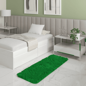 Tapete Passadeira Quarto Antiderrapante Verde 50 X 140 Cm