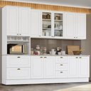Ver imagem 2 de Cozinha Completa Americana 5 Peças Branco com Torre Quente 1 Forno - Móveis Henn Branco