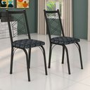 Ver imagem 2 de Kit 4 Cadeiras de Cozinha Delaware Estampado Mosaico Silver Pés de Ferro Preto - Pallazio