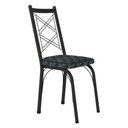 Ver imagem 3 de Kit 4 Cadeiras de Cozinha Delaware Estampado Mosaico Silver Pés de Ferro Preto - Pallazio