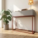 Ver imagem 3 de Aparador Buffet Pequeno Eros 90cm com 2 Gavetas para Cozinha Design Industrial com Pé de Ferro Cobre