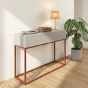 Ver imagem 2 de Aparador Buffet Pequeno Eros 90cm com 2 Gavetas para Cozinha Design Industrial com Pé de Ferro Cobre