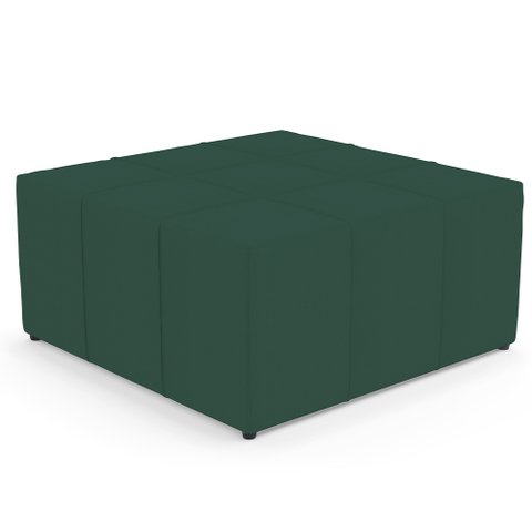 Puff Decorativo Para Sala de Estar Quadrado Milano 90x90cm W01 Linho Verde Musgo - Lyam Decor