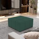 Ver imagem 2 de Puff Decorativo Para Sala de Estar Quadrado Milano 90x90cm W01 Linho Verde Musgo - Lyam Decor
