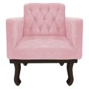 Ver imagem 6 de Kit Diva Recamier Diana 160cm Lado Esquerdo e 02 Poltronas Classic Suede Rosa Bebê - ADJ Decor