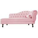 Ver imagem 5 de Kit Diva Recamier Diana 160cm Lado Esquerdo e 02 Poltronas Classic Suede Rosa Bebê - ADJ Decor