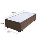 Ver imagem 2 de Cama Box Baú Auxiliar Solteiro Sintético Espuma 8cm 45x88x188 Marrom