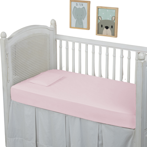 2 Fronhas Berço Americano 100% Algodão Percal 300 Fios Qualidade:rosa