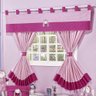 Cortina Infantil Little Girl para Varão Simples com Abraçadeiras - Pink - 1