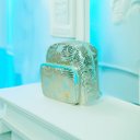 Ver imagem 1 de Mochila de Costas Feminina Brilhosa Folhas Passeio Verde