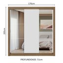 Ver mais imagens de Guarda-roupa Casal 3 Portas de Correr com Espelhos Rustic/branco Nobre Madesa Rustic/branco
