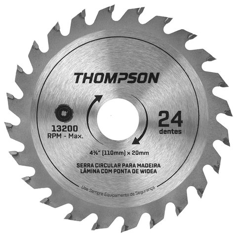 Lâmina de Serra Circular para Madeira 4 3/8 24 Dentes Thompson