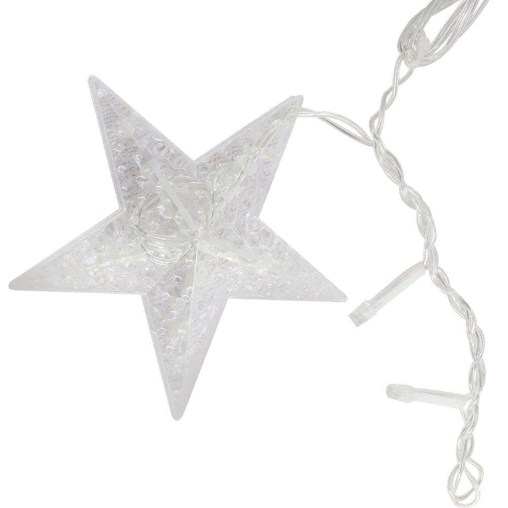 Cascata em V Estrela Natal 3 Metros 8 Funções 136 Leds Branco Quente 220v - 3