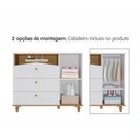 Ver imagem 6 de Jogo de Quarto Infantil Casinha Guarda Roupa e Cômoda 1 Porta Branco/nature - Permóbili Baby