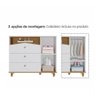 Jogo de Quarto Infantil Casinha Guarda Roupa e Cômoda 1 Porta Branco/nature - Permóbili Baby - 6