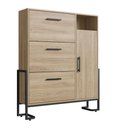 Ver imagem 1 de Armário Sapateira para Quarto Organização Calçados 96cm Oak Metal Preto Industrial Placa e Ponto