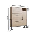 Ver imagem 3 de Armário Sapateira para Quarto Organização Calçados 96cm Oak Metal Preto Industrial Placa e Ponto