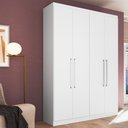 Ver imagem 2 de Guarda-roupa Oxford 4 Portas 2 Gavetas 6 Prateleiras Casajá - Branco