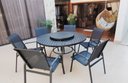 Ver imagem 4 de Jogo de Mesa Giratória 1,40m + 6 Cadeiras Preta Piscina Jantar Jardim