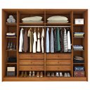 Ver imagem 3 de Guarda Roupa Casal Ripado 6 Portas 6 Gavetas - Barcelona-cinamomo/off White - Tcil Móveis