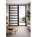 Ver imagem 3 de Porta de Correr Alumínio Preto Travessa 02 Folhas Maxx
