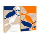 Ver imagem 1 de Quadro Decorativo Vibra Abstrato Flowers em 2 Telas com Moldura Filete