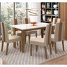 Conjunto Sala de Jantar 6 Cadeiras Tampo Retangular 160cm com Vidro Liz Carvalho Off White Linea Mar - 2