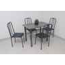 Conjunto Mesa de Jantar de cozinha em aço com 4 cadeiras POP tampo de granito verdadeiro 15mm cor da - 7