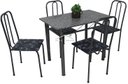 Ver imagem 1 de Conjunto Mesa de Jantar de cozinha em aço com 4 cadeiras POP tampo de granito verdadeiro 15mm cor da