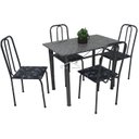 Ver imagem 1 de Conjunto Mesa de Jantar de cozinha em aço com 4 cadeiras POP tampo de granito verdadeiro 15mm cor da