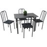 Conjunto Mesa de Jantar de cozinha em aço com 4 cadeiras POP tampo de granito verdadeiro 15mm cor da - 5