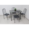 Conjunto Mesa de Jantar de cozinha em aço com 4 cadeiras POP tampo de granito verdadeiro 15mm cor da - 6