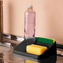 Ver imagem 4 de Organizador de Pia de Cozinha UZ Suporte Porta Detergente Esponja e Sabão em Barra Preto