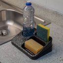 Ver imagem 2 de Organizador de Pia de Cozinha UZ Suporte Porta Detergente Esponja e Sabão em Barra Preto