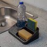 Organizador de Pia de Cozinha UZ Suporte Porta Detergente Esponja e Sabão em Barra Preto - 2