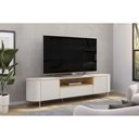 Ver imagem 1 de Rack Bancada P/ Tv até 75 Pol Areta C/ 2 Portas 218x57cm Bali/cedro - Dj Móveis