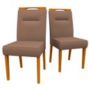 Ver imagem 1 de Conjunto Com 2 Cadeiras Estofadas Lectus Cor Ype Camursa Marrom New Ceval 13040-311 - YPE/LUX